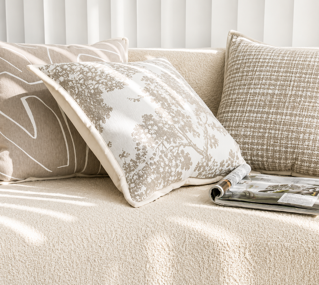 Coussin de lit nordique en coton 45x45 cm – coloris disponibles