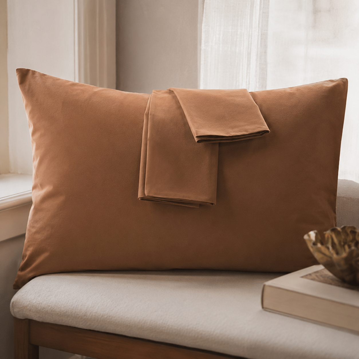 Taie d'oreiller 100% coton 50x70 cm unie – détail des finitions