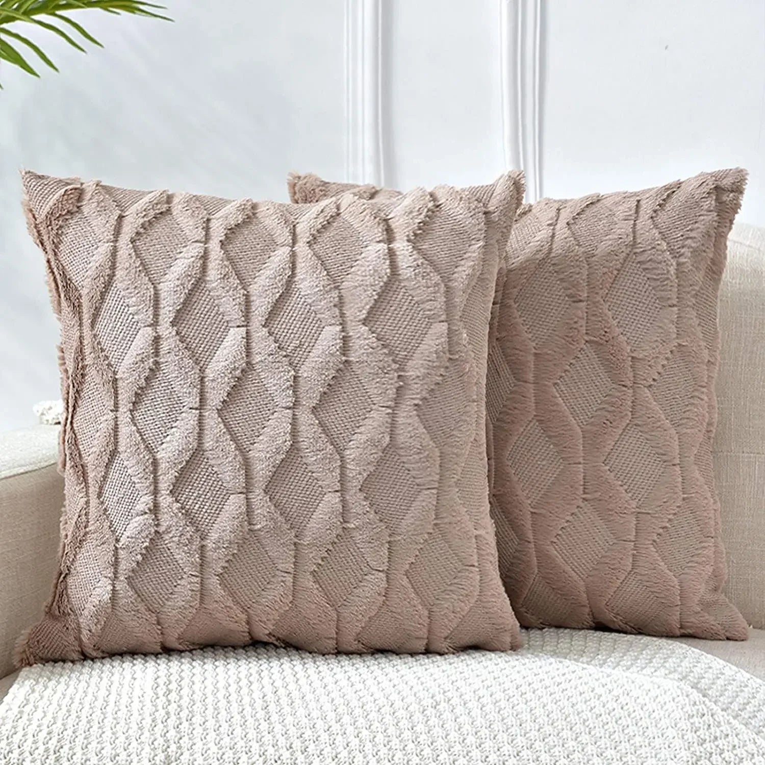 Housse de coussin moelleuse effet peluche 45x45 cm – guide des tailles